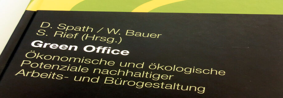 Nahaufnahme Buchcover Green Office - Ökonomische und Ökologische Potentiale nachhaltiger Arbeits- und Bürogestaltung