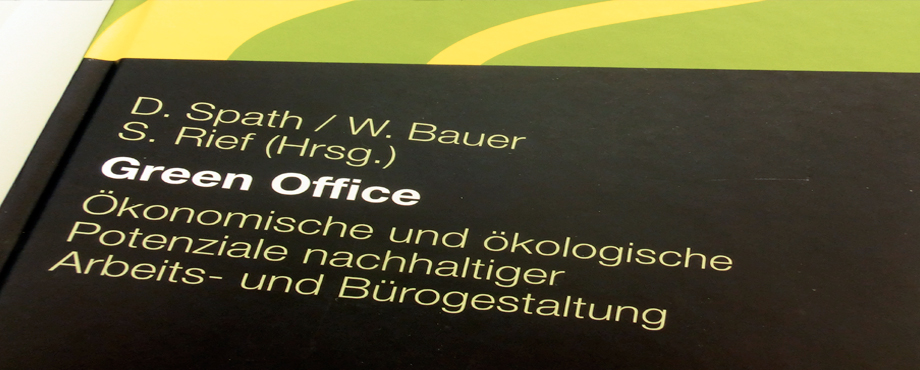 Nahaufnahme Buchcover Green Office - Ökonomische und Ökologische Potentiale nachhaltiger Arbeits- und Bürogestaltung